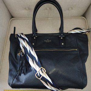 SOLD Kate Spade New York Pebbled Leather Satchel in Black